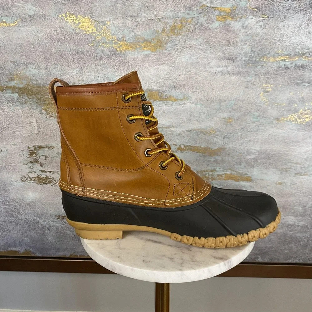 GH Bass & Co Mallard Boots Mens Size 8M Brown Leather Duck Waterproof Snow